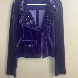 Descendants Purple Velvet Studded Jacket - Kids